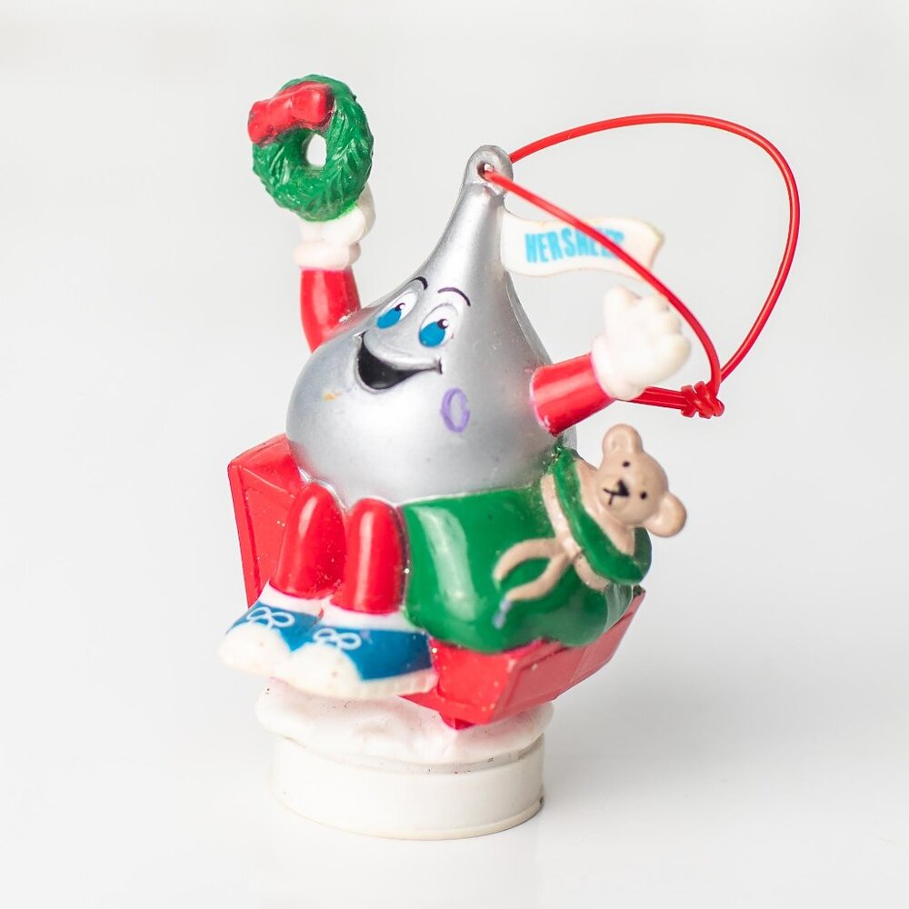 Vintage Hershey’s Kiss Christmas Ornament 1995 Holiday Figurine Candy Wreath